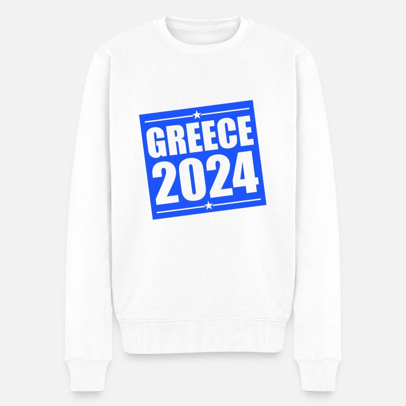 Greece 2024 - Männer Premium Bio Pullover - Weiß