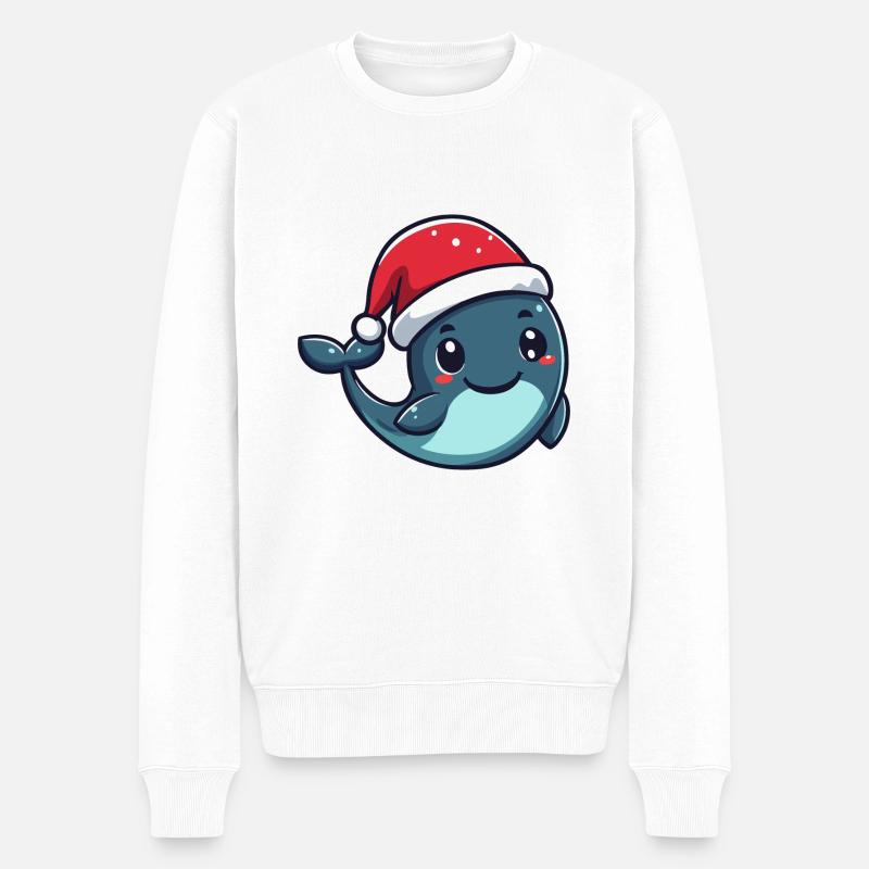 Baleine Noël Noël - Pull Premium bio Homme - blanc