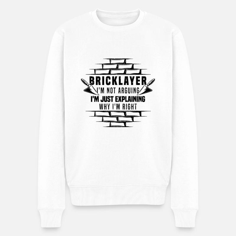 Maurer - Männer Premium Bio Pullover - Weiß