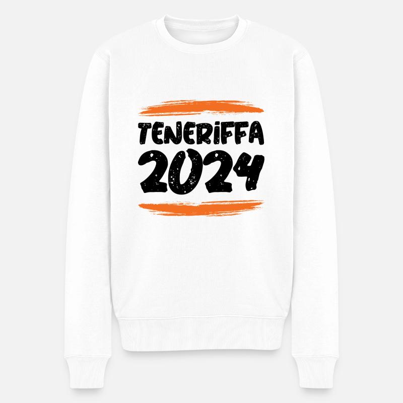 teneriffa 2024 - Männer Premium Bio Pullover - Weiß
