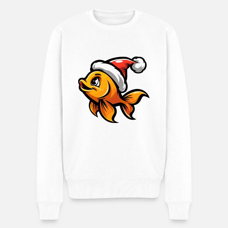 Noël du poisson rouge - Pull Premium bio Homme - blanc