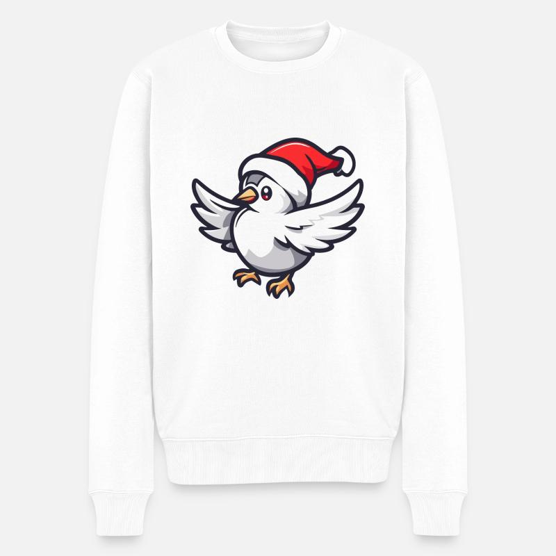 Colombe Oiseau Noël - Pull Premium bio Homme - blanc