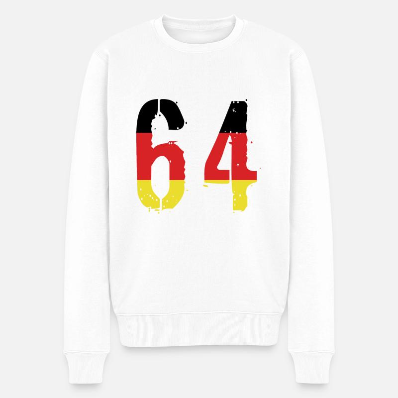 Maillot 64 Numéro Allemagne - Pull Premium bio Homme - blanc