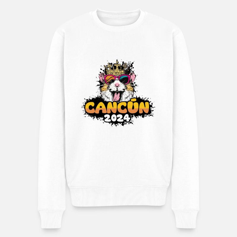 Cancun 2024 Hamster - Pull Premium bio Homme - blanc