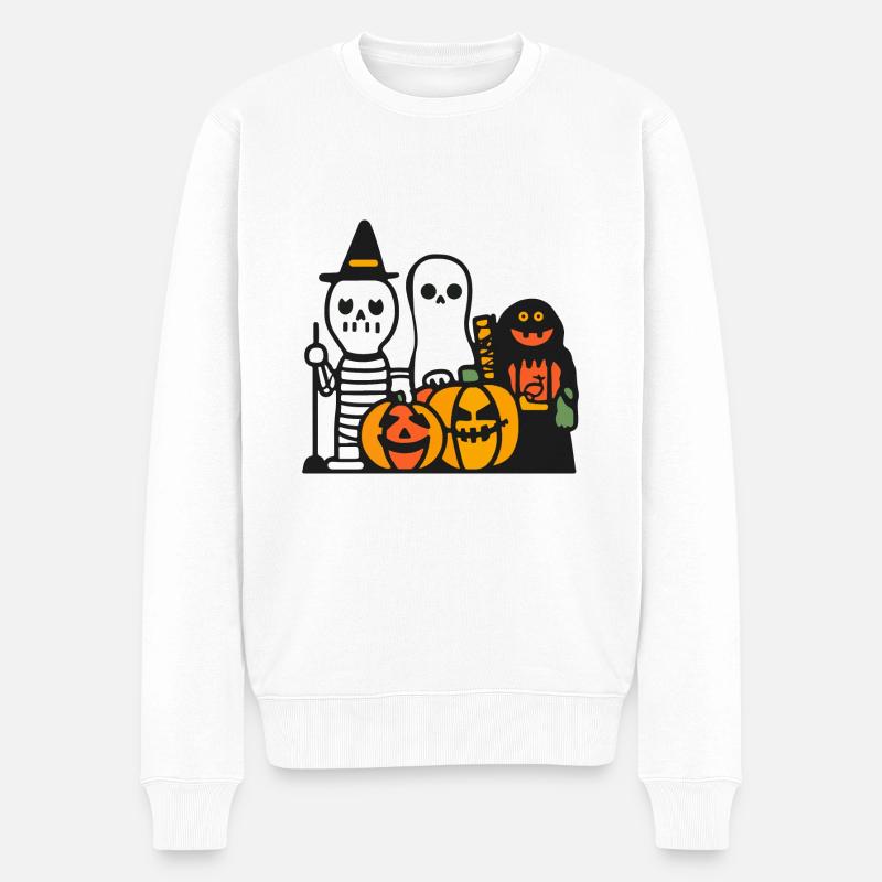 Halloween Comic Party Team - Männer Premium Bio Pullover - Weiß