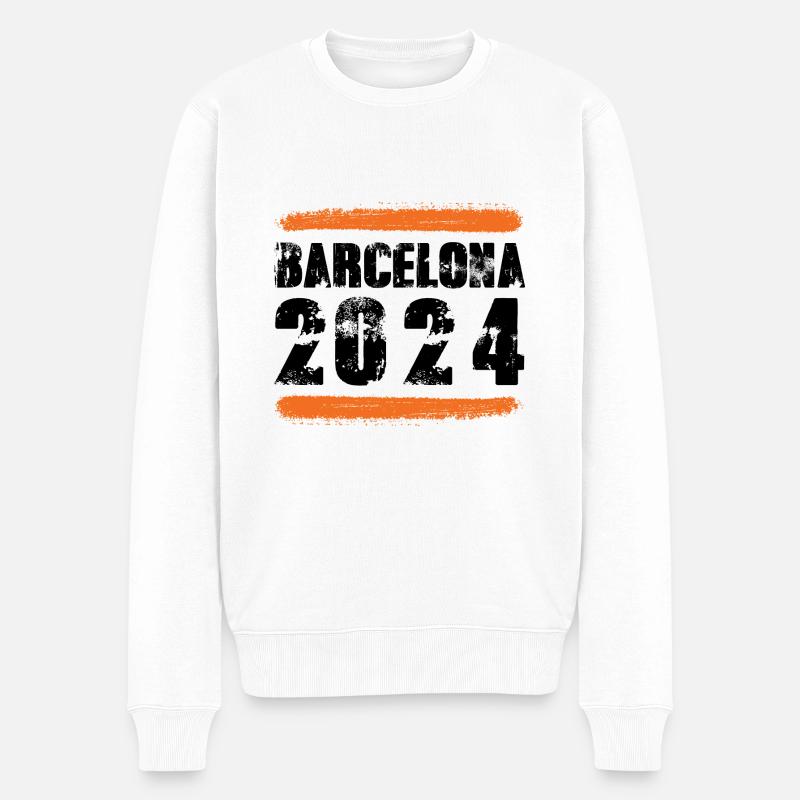 L’équipe de Barcelone 2024 - Pull Premium bio Homme - blanc