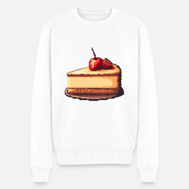 Cheesecake Pixel - Pull Premium bio Homme - blanc