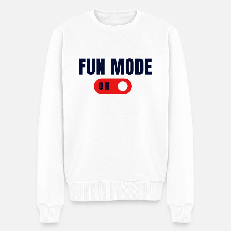 Fun Mode On - Pull Premium bio Homme - blanc