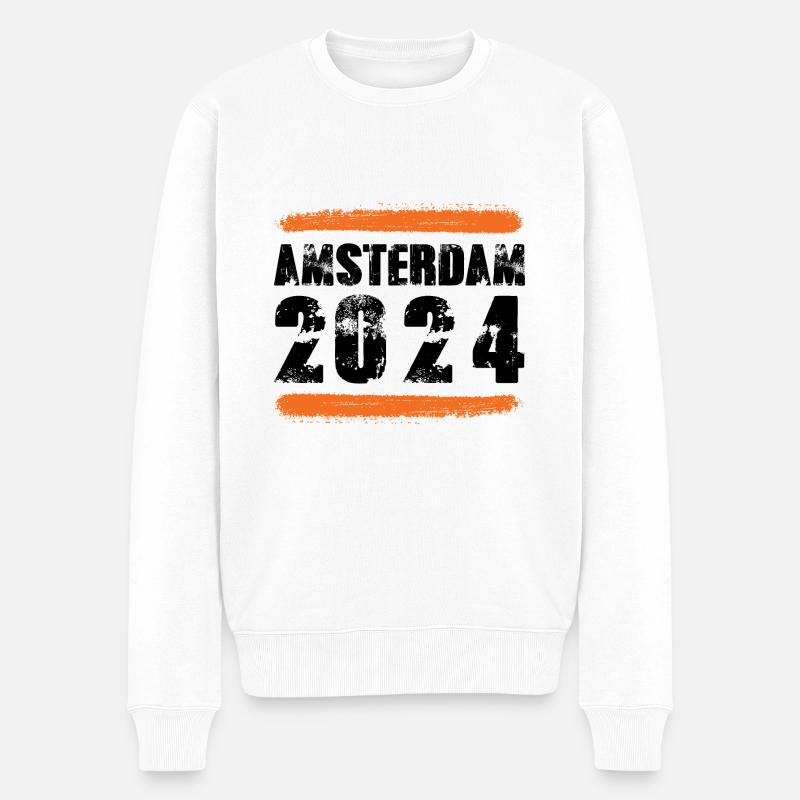 L’équipe d’Amsterdam 2024 - Pull Premium bio Homme - blanc