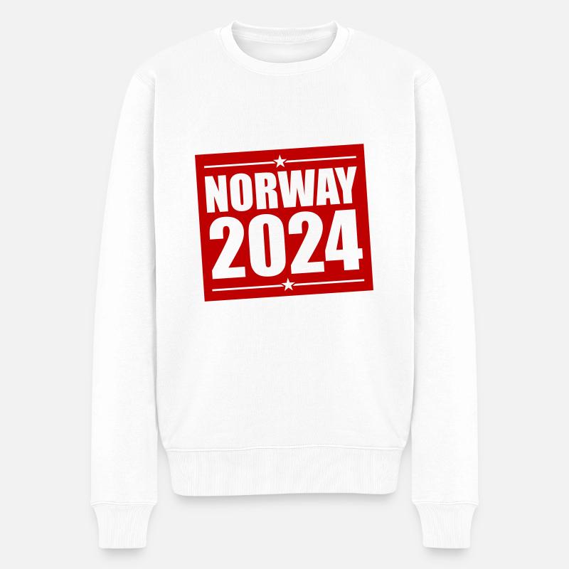 Norwegen 2024 - Männer Premium Bio Pullover - Weiß