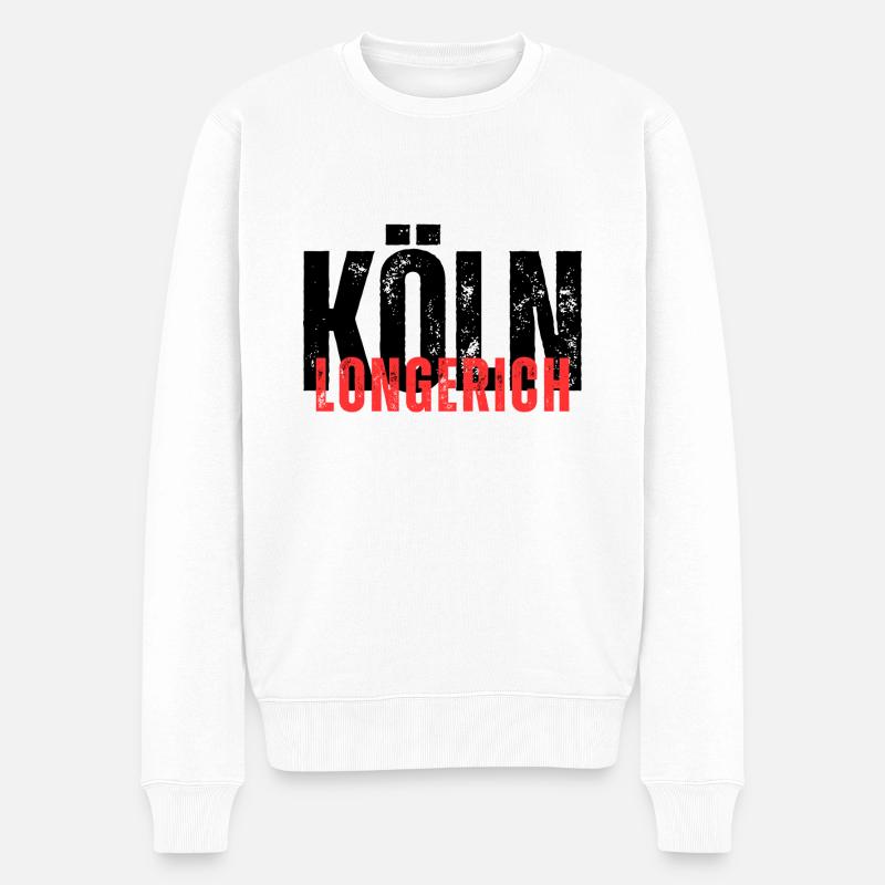 Longerich schwarz rot - Männer Premium Bio Pullover - Weiß