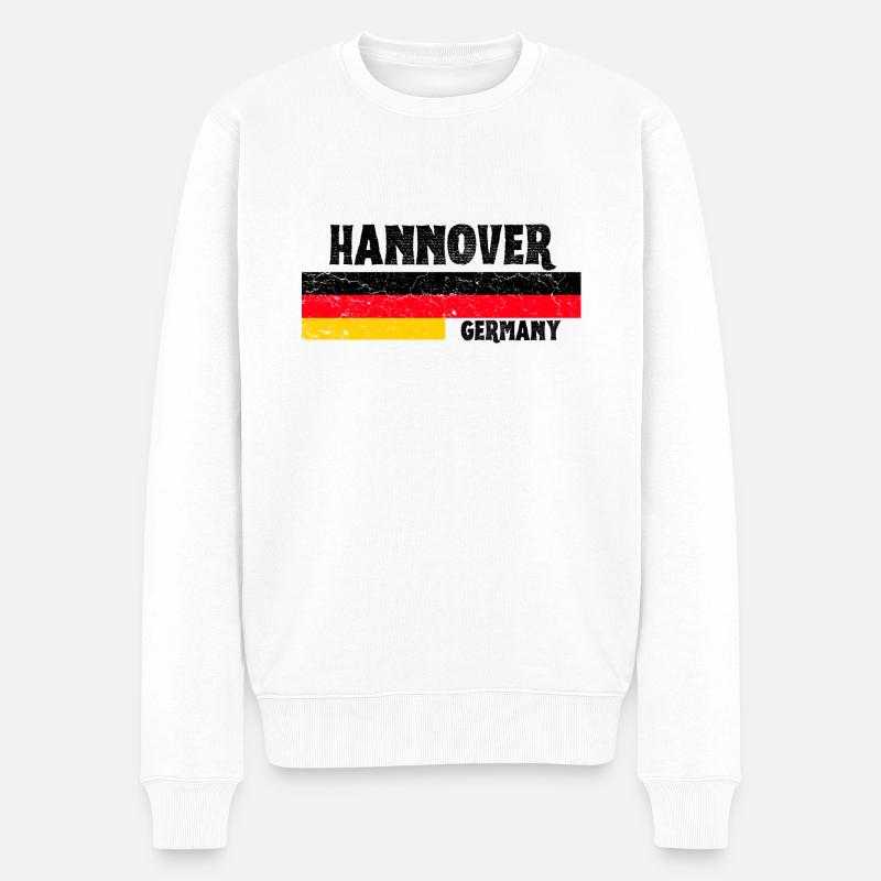 Hanovre, Allemagne, Drapeau - Pull Premium bio Homme - blanc