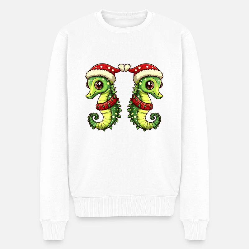 L’équipe de Noël de l’hippocamp - Pull Premium bio Homme - blanc