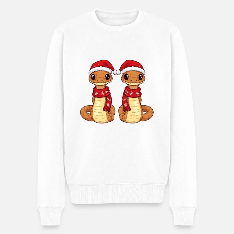 Équipe de Noël Snake Cobra - Pull Premium bio Homme - blanc