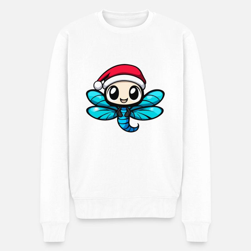 Libelle Weihnachten Christmas - Männer Premium Bio Pullover - Weiß