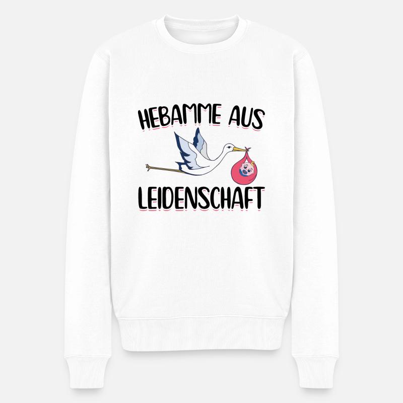 Hebamme - Männer Premium Bio Pullover - Weiß