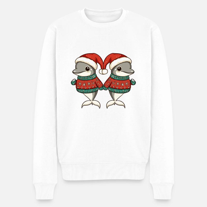 L’équipe de Noël des dauphins - Pull Premium bio Homme - blanc