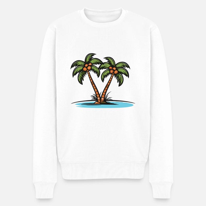 Vacances à Palm Island - Pull Premium bio Homme - blanc