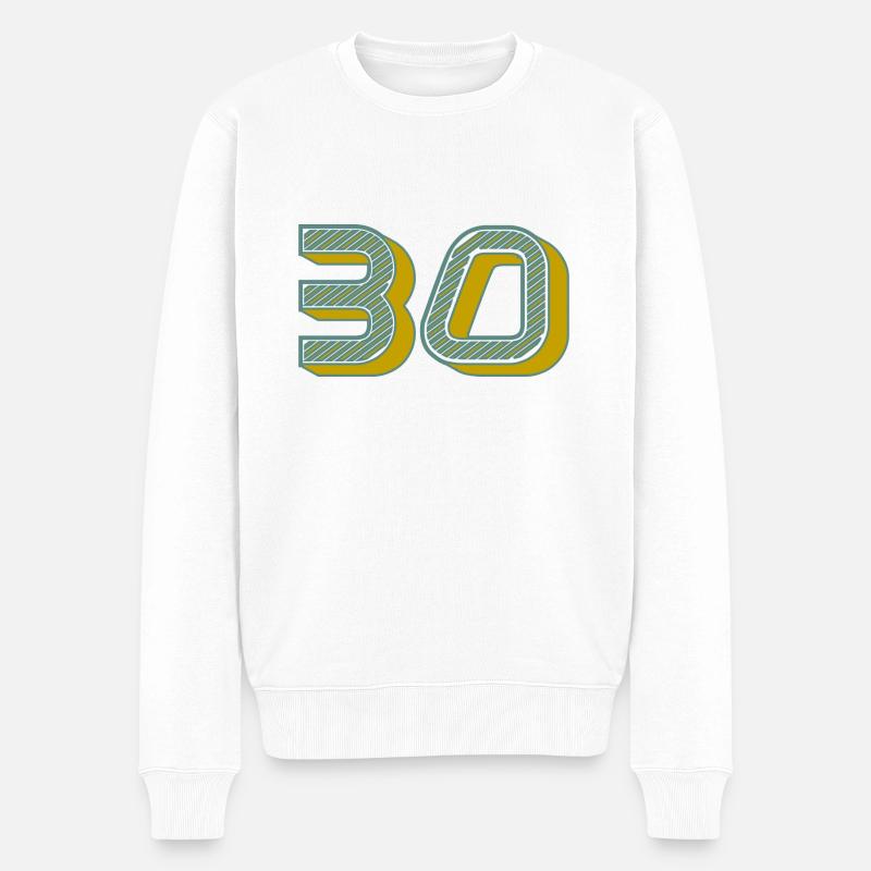 30 - Männer Premium Bio Pullover - Weiß