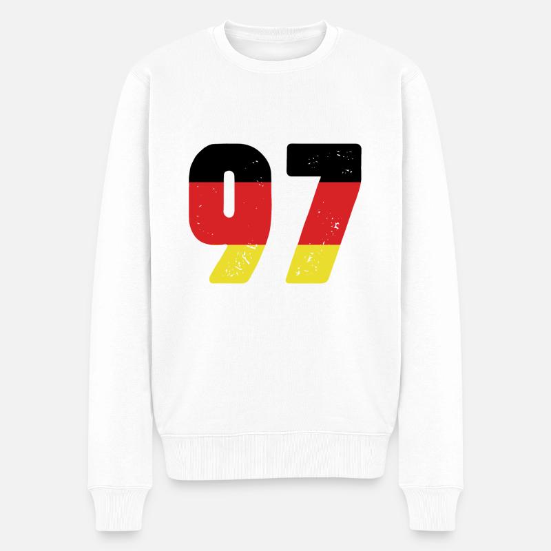 97 Numéro Jersey Allemagne - Pull Premium bio Homme - blanc