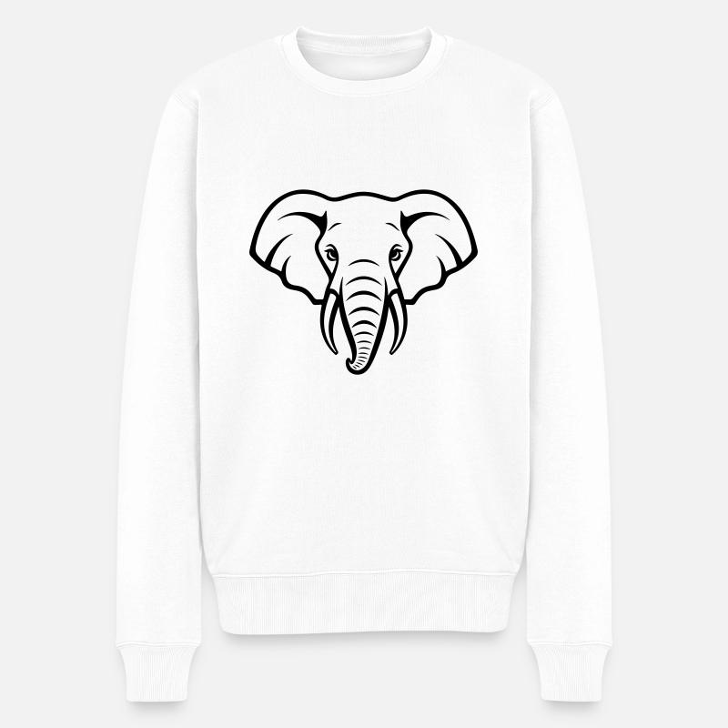 Tête d'éléphant - Pull Premium bio Homme - blanc