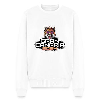 Gran Canaria 2024 Party Fuchs - Männer Premium Bio Pullover - Weiß - Vorne - Thijin (182cm)