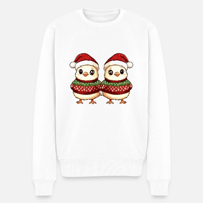 Huhn Weihnachten Team - Männer Premium Bio Pullover - Weiß