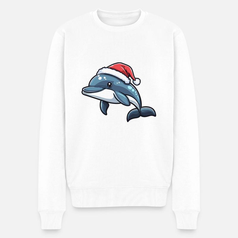 Dauphin Noël Noël - Pull Premium bio Homme - blanc
