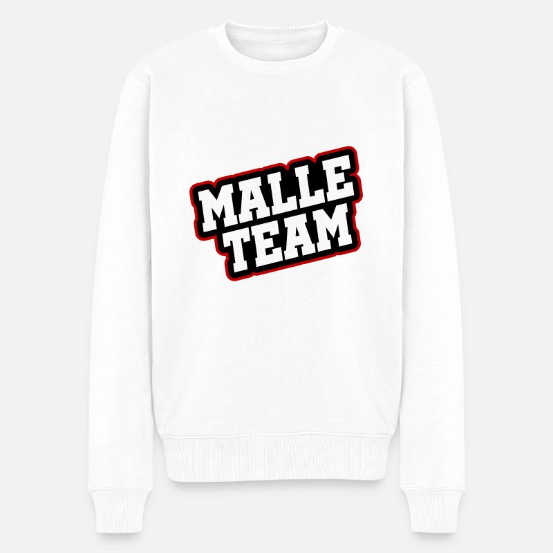 Malle Team - Männer Premium Bio Pullover - Weiß