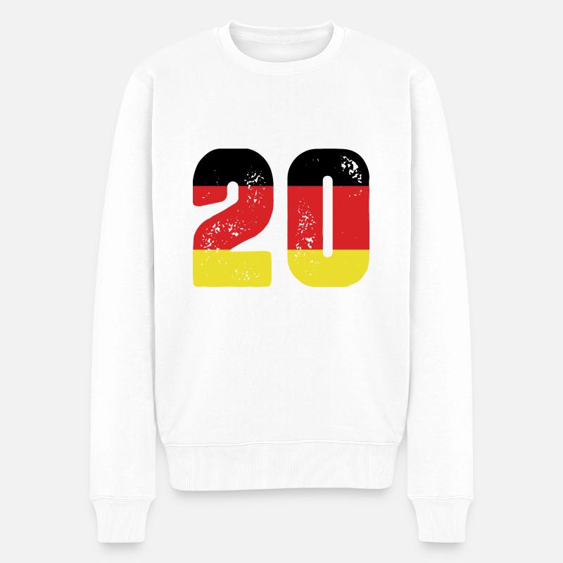 20 Zahl Trikot Deutschland - Männer Premium Bio Pullover - Weiß