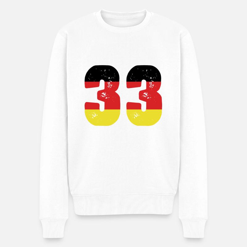 33 Numéro Jersey Allemagne - Pull Premium bio Homme - blanc