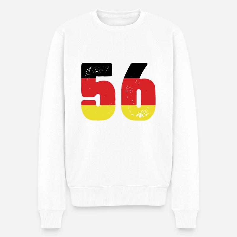 56 Numéro Jersey Allemagne - Pull Premium bio Homme - blanc