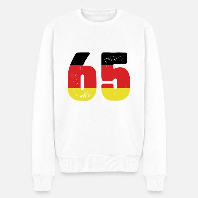 65 Numéro Jersey Allemagne - Pull Premium bio Homme - blanc