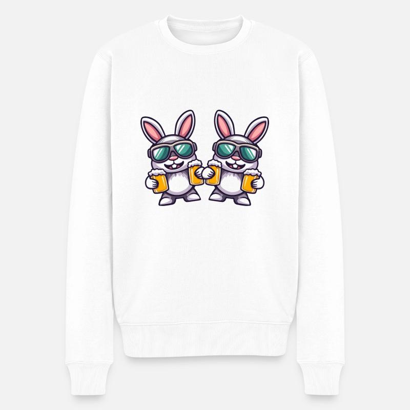 Hase Ski Team Bier - Männer Premium Bio Pullover - Weiß