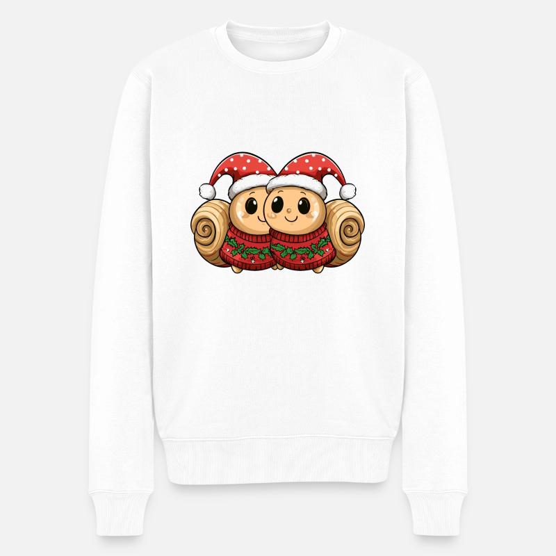 Schnecke Weihnachten Team - Männer Premium Bio Pullover - Weiß
