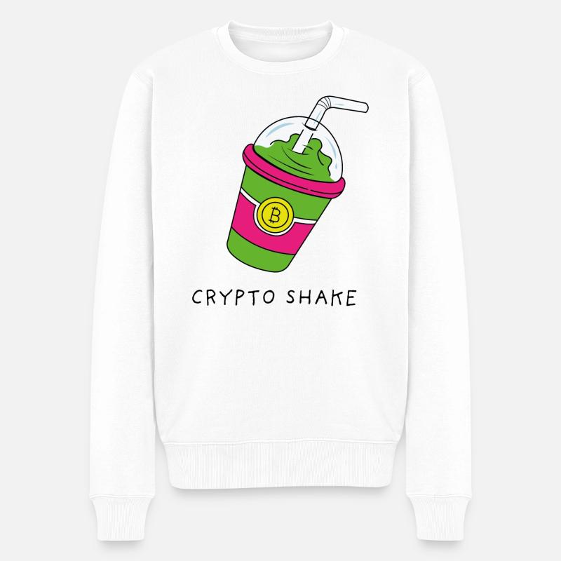 Bitcoin Ethereum Kryptowährungen Shake - Männer Premium Bio Pullover - Weiß