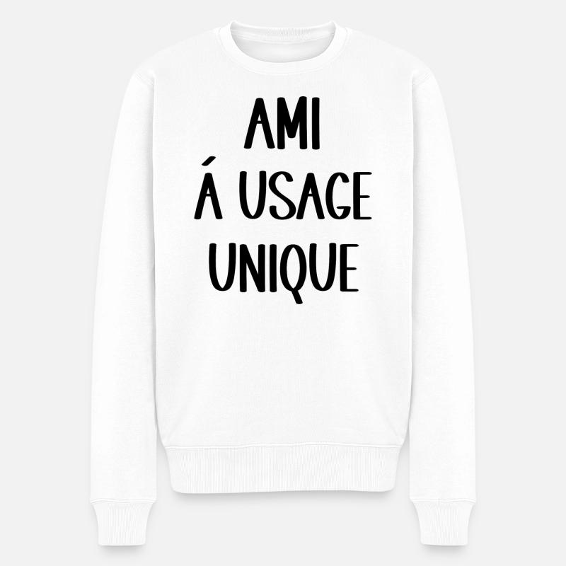 ami à usage unique - Pull Premium bio Homme - blanc