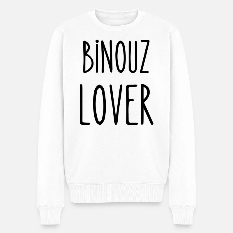 binouz lover - Pull Premium bio Homme - blanc