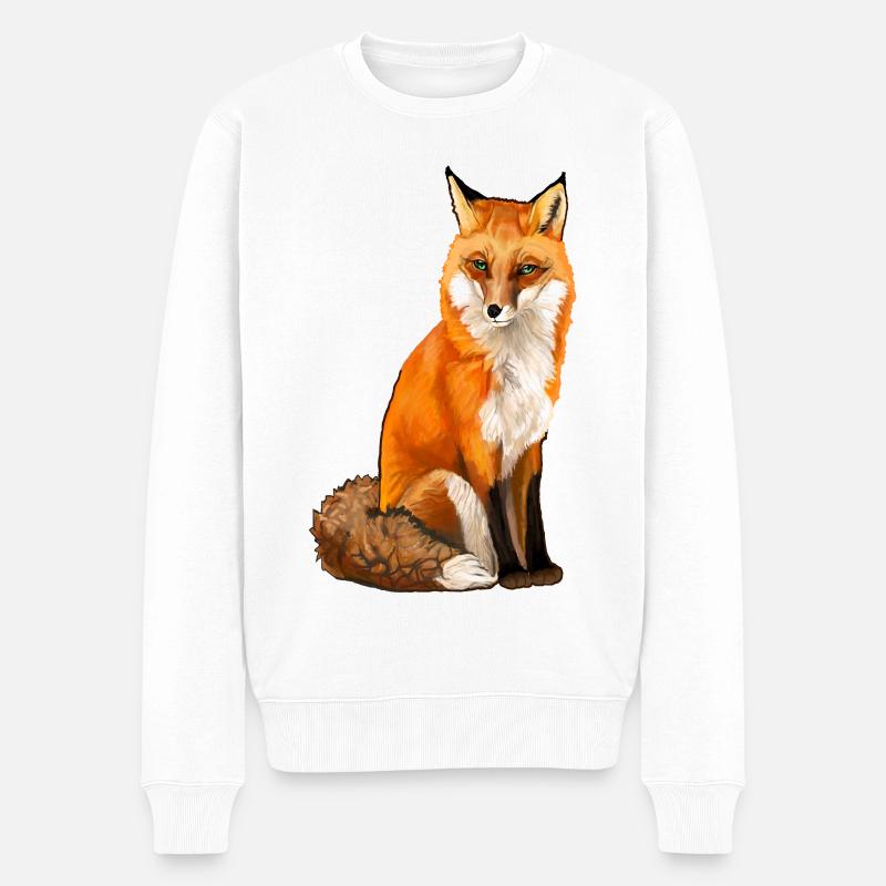 renard - Pull Premium bio Homme - blanc