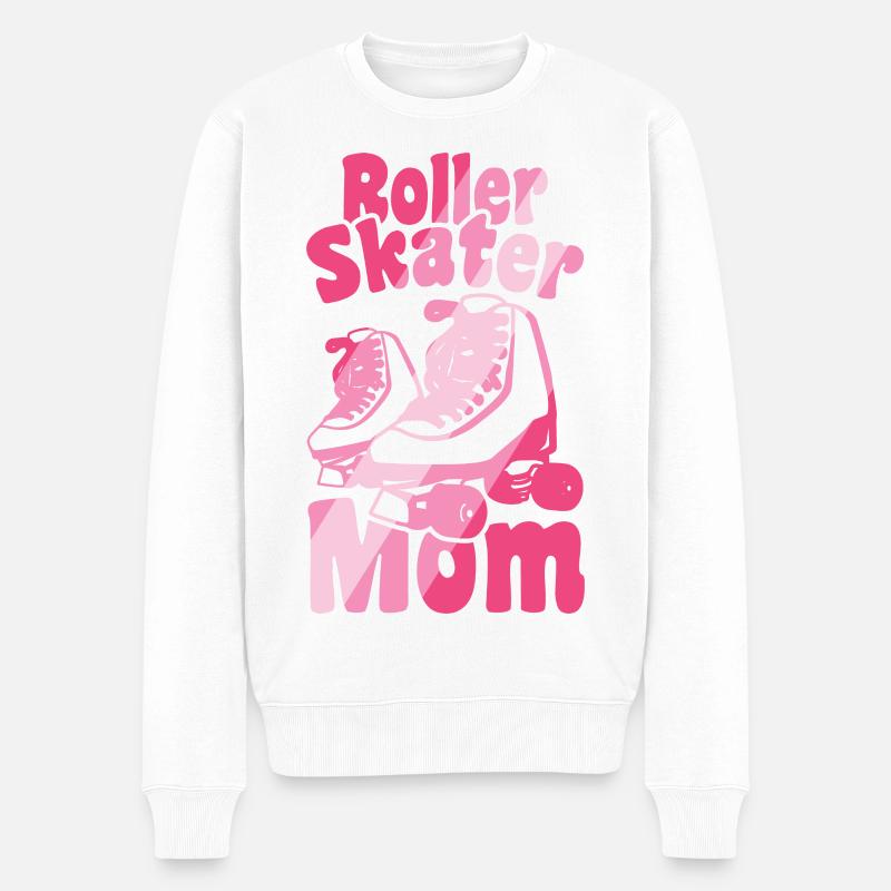 Rollschuhläufer Mama - Männer Premium Bio Pullover - Weiß