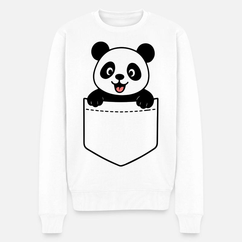 Panda heureux - Pull Premium bio Homme - blanc