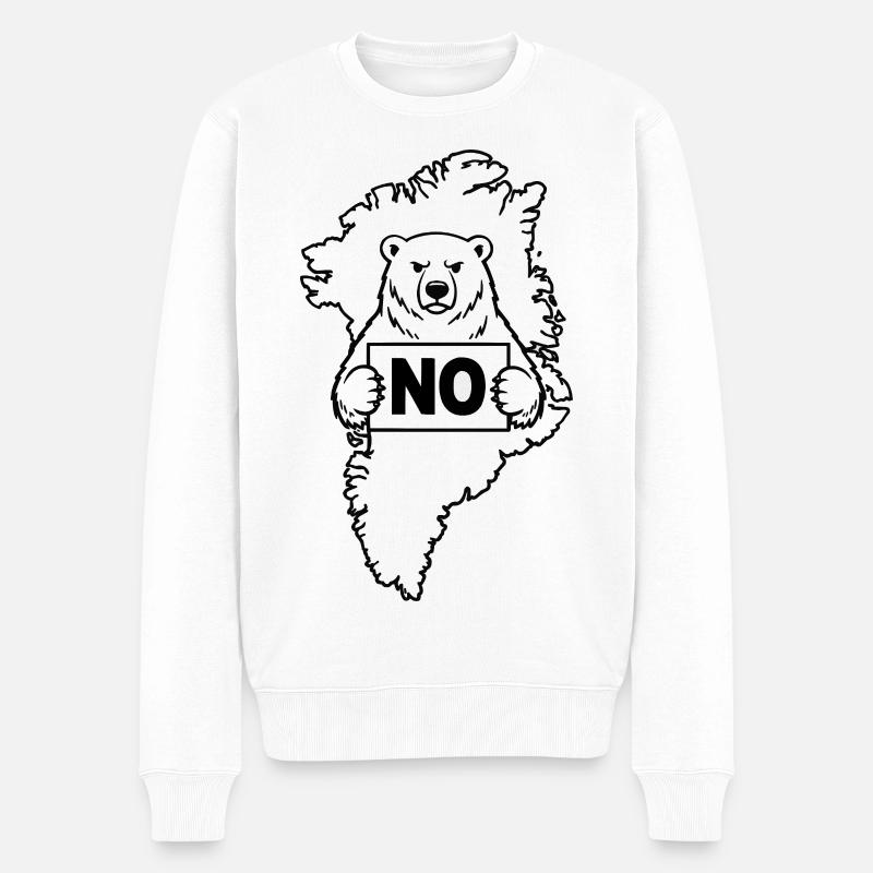 Greenland is not for Sale - Männer Premium Bio Pullover - Weiß