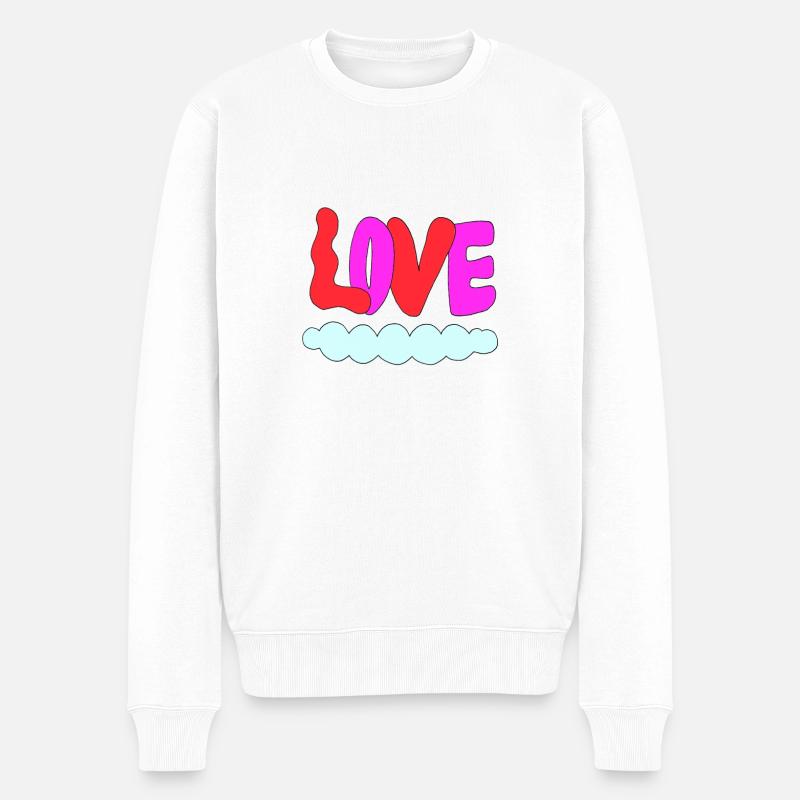 Liebe #1 - Männer Premium Bio Pullover - Weiß