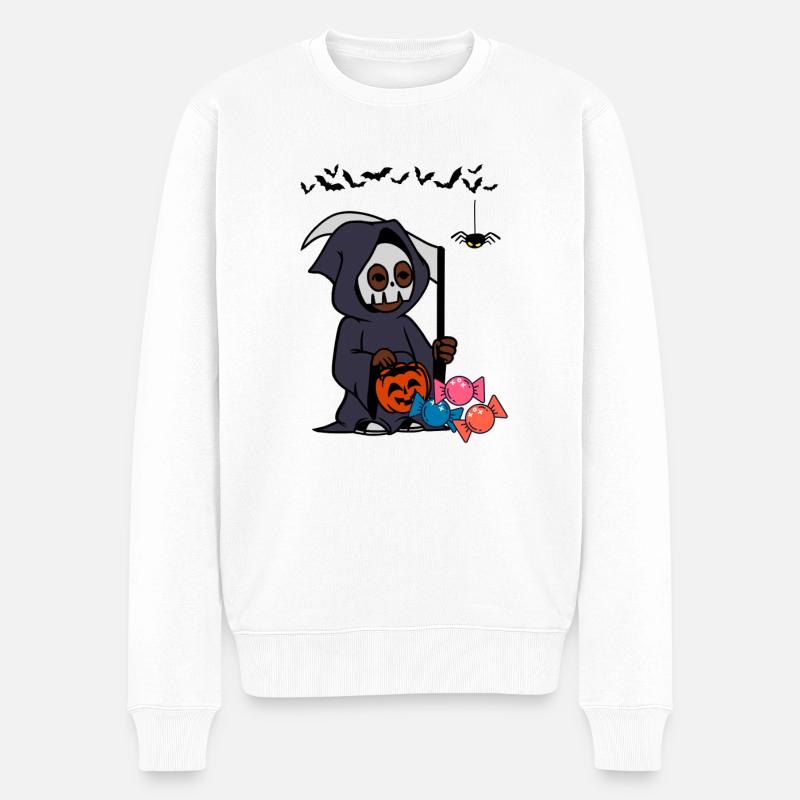 MASO - SKELETT HALLOOWEEN MARBOSSTA - Männer Premium Bio Pullover - Weiß