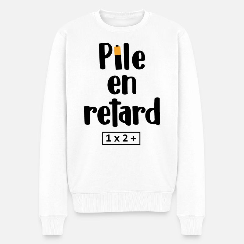Pile en retard - Pull Premium bio Homme - blanc