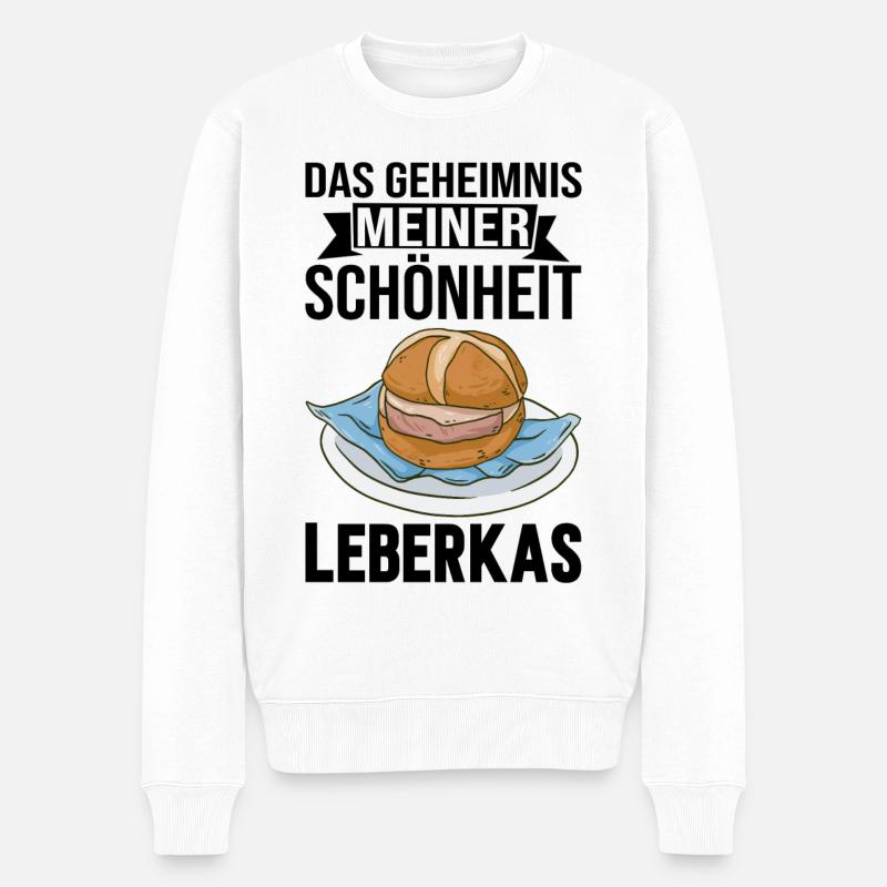 Leberkas Leberkäse Bayern Fleischkäse - Männer Premium Bio Pullover - Weiß