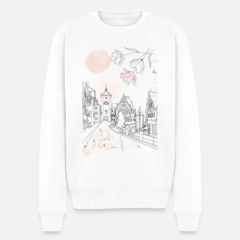 Rothenburg ob der Tauber // Illustration - Männer Premium Bio Pullover - Weiß