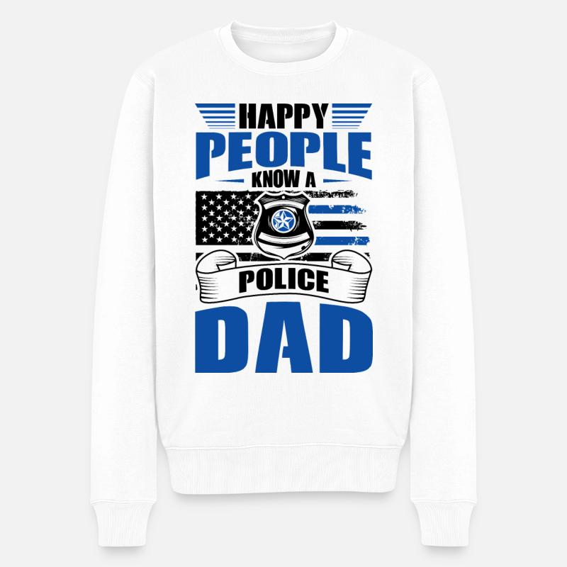 Polizei Polizist Polizeibeamte - Männer Premium Bio Pullover - Weiß