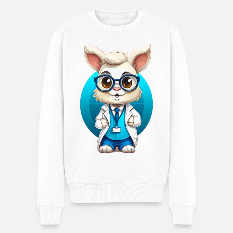 Vétérinaire Lapin - Pull Premium bio Homme - blanc