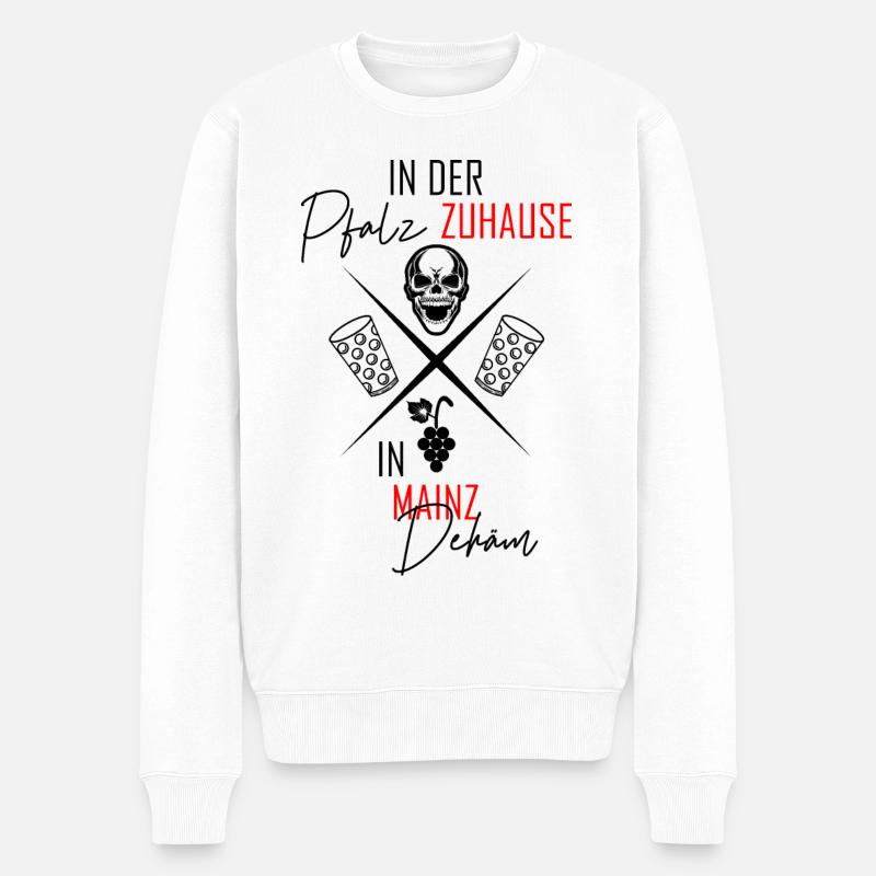 In Mainz dehäm - Männer Premium Bio Pullover - Weiß